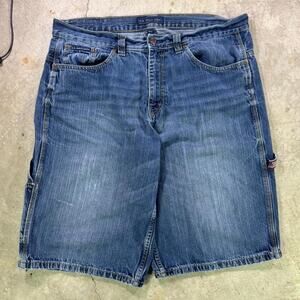 Vintage Y2K baggy U.S. Polo Assn. blue denim carpenter jorts Size 36x13